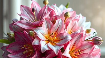 pink and white lily