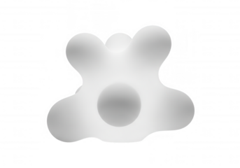 Organic amorphous glowing object isolated on a transparent background