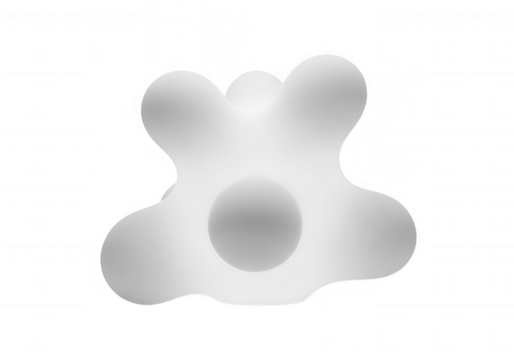 Organic amorphous glowing object isolated on a transparent background