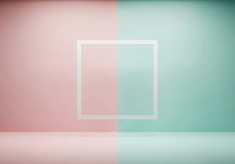 Abstract geometric background with soft gradient and square outline