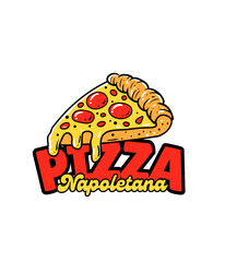 Playful pizza logo for creative food branding projects