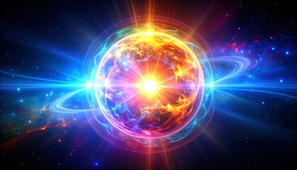 Cosmic Core - A Vibrant Depiction of Energy and Celestial Phenomena.