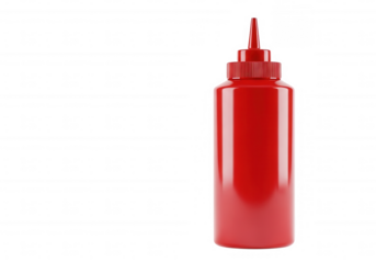 Red squeeze bottle isolated on a transparent background