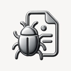 Fototapeta premium Metallic bug document icon