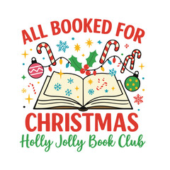 Holly Jolly Book Club Reading Lover Design
