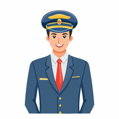 Airline Pilot Avatar in Uniform | Professional Aviation Illustration