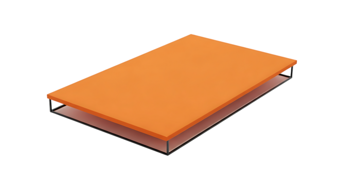 An orange clipboard isolated on transparent background