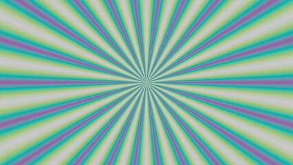 Bright and refreshing radial starburst background in green, turquoise, and purple. Excellent for lively designs, playful themes, or eye-catching visuals.