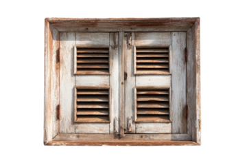 Aged wooden window shutters