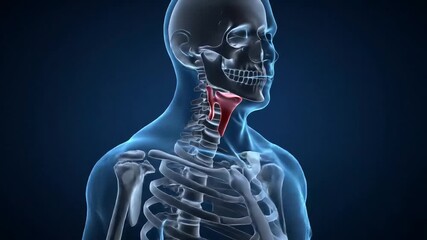3D Medical Animation Showing Cervical Spine Inflammation And Neck Pain Area Suitable For Healthcare Presentation, Orthopedic Education, And Physiotherapy Content