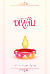 Fototapeta na wymiar happy diwali greeting template for social media post