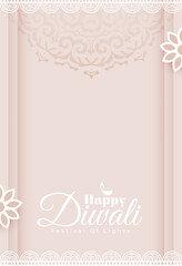 indian festival happy diwali greeting template design