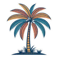 Palm Tree Vector Art Illustration