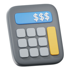 3D Calculator with Dollar Signs Financial Budget Calculation Icon