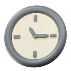 Modern 3D Clock Icon Time Management Deadline Concept