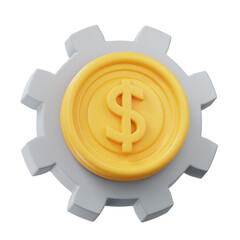 Economic Engine Dollar Coin Gear Icon Finance Management