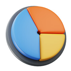 Colorful 3D Pie Chart Icon Data Statistics Infographic Element