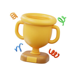 Golden 3D Trophy Award Winning Celebration Icon Festive Success