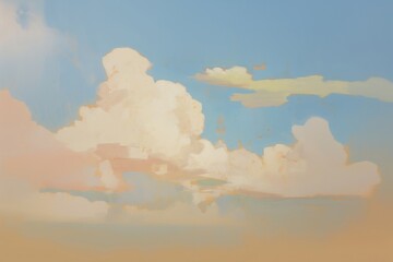 White clouds on blue sky painting backgrounds abstract.