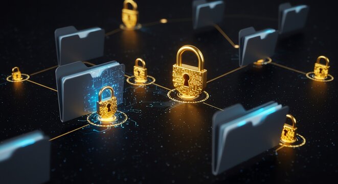 Cyber Security Lock on Network of Digital Folders