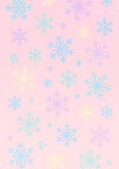 Colorful snowflakes on pink