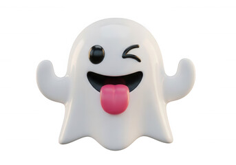 Playful ghost with tongue out isolated on a transparent background