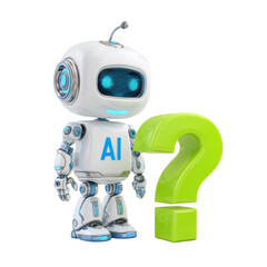 AI Robot with Question Mark: Futuristic Advisory Assistant