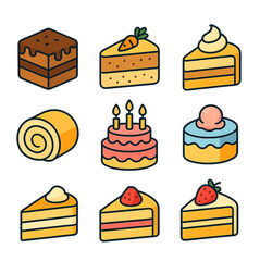 Cake and Dessert Vector Icon Set