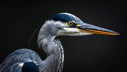 Great Blue Heron Portrait - Focused Gaze in Natural Light.