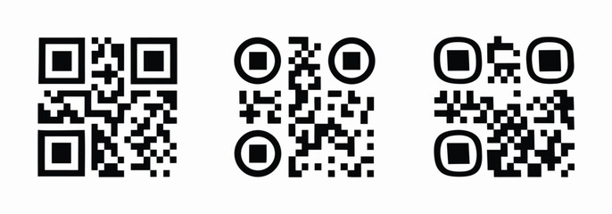 QR code icon transparent, QR code image - vector
