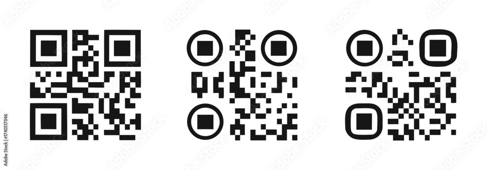 Wall mural qr code icon transparent, qr code image - vector