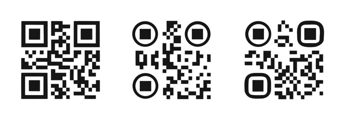 Fototapeta premium QR code icon transparent, QR code image - vector 