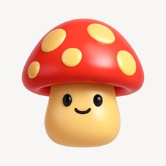 Fototapeta premium Cute smiling mushroom illustration.