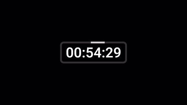 
One minute circle countdown timer animation, 60 seconds countdown from 60 to 0 seconds on transparent background, Countdown video in 4k.
