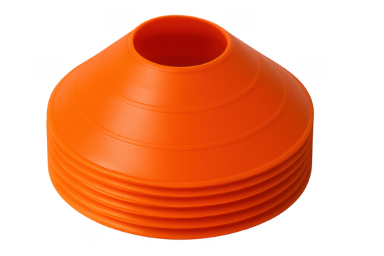 Orange plastic disc training cones stacking for sports agility - Powered by Adobe
