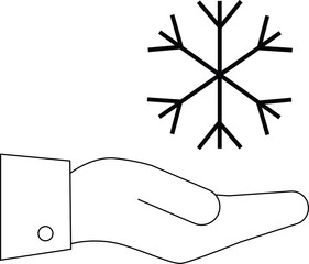 line icon hand carrying snow icon