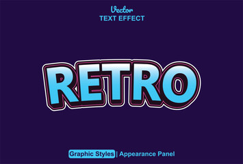 retro text effect with 3d style blue color with blue color background.