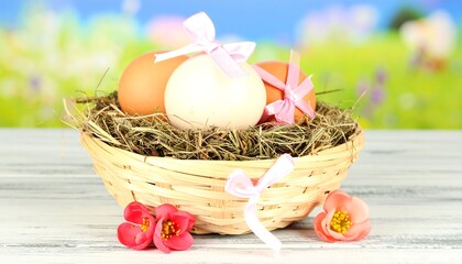Easter eggs basket