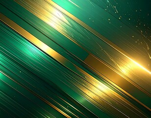 Luminous gold stripes on a green background
