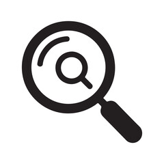 Search or Magnifying Glass Icon. Essential for websites, databases, and research tools. vector illustration eps 10