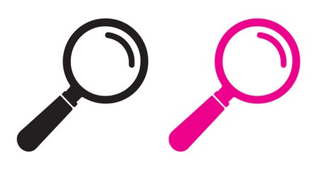 Black silhouette search or magnifying glass icon set. vector illustration eps 10
