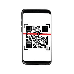 QR code icon transparent, QR code image - vector
