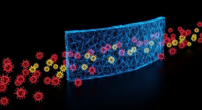 Cyber Security Barrier Blocking Virus Attack in 4K