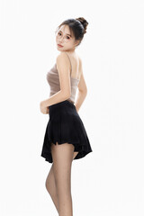 Image of a young and energetic professional woman on a white background