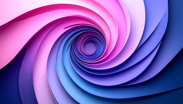 Gradient spiral of layered colors in pink, purple, and blue