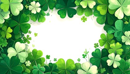 St. Patricks Day Clover Frame - A Festive Green Celebration.