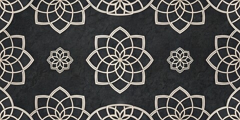 Elegant Flower Seamless Ornament Dark Textured