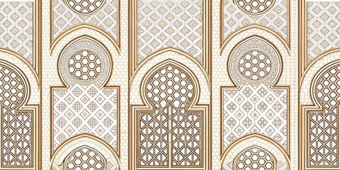 Islamic Seamless Geometric Pattern Background Art Design Decoration Interior