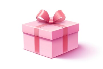 Obraz premium Gift box pink white background.