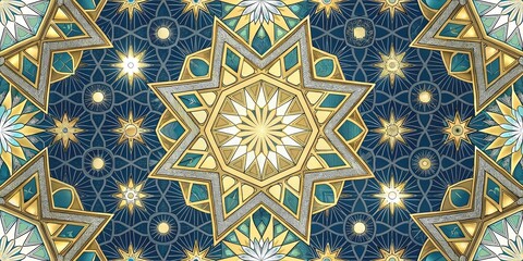 Arabesque Star Pattern Tile Seamless Background Decorative Surface Design